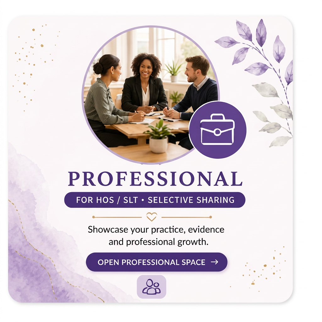 Professional space — evidence and professional growth